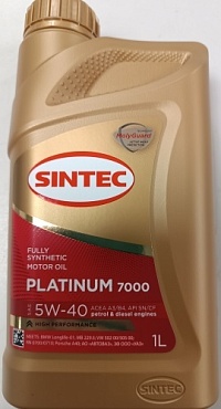 Масло моторное SINTEC PLATINUM 7000 синтетика A3/B4 5W40 1л