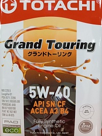 Масло моторное TOTACHI Grand Touring SN Синтетика 5W-40 4л